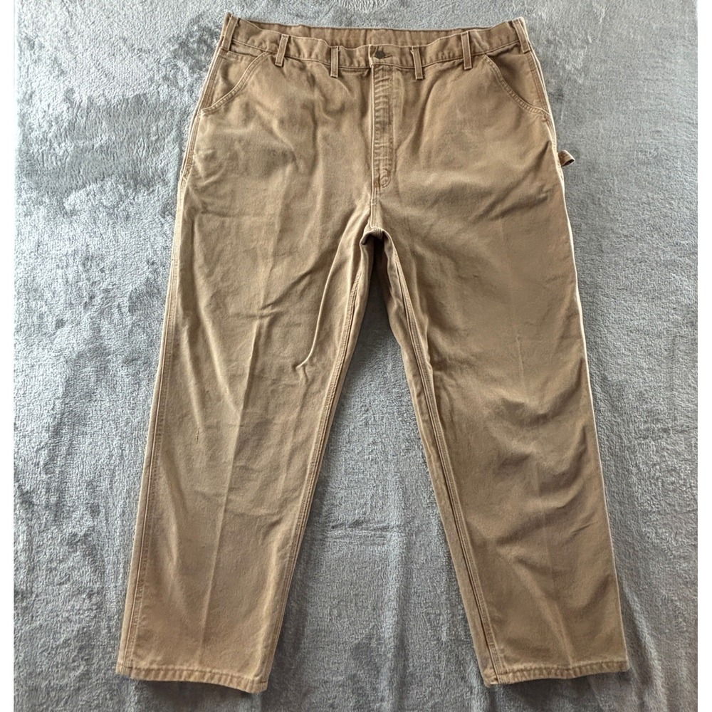 Vintage Carhartt B11 Dungaree Fit Carpenter Pants Mens 44x32 Brown Canvas USA